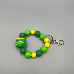 St. Patricks Green and Yellow Lucky Charm Keychain - Handmade K0222C